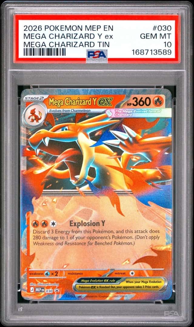 2026 POKEMON MEP EN-ME MEGA CHARIZARD TIN #030 MEGA CHARIZARD Y EX PSA 10