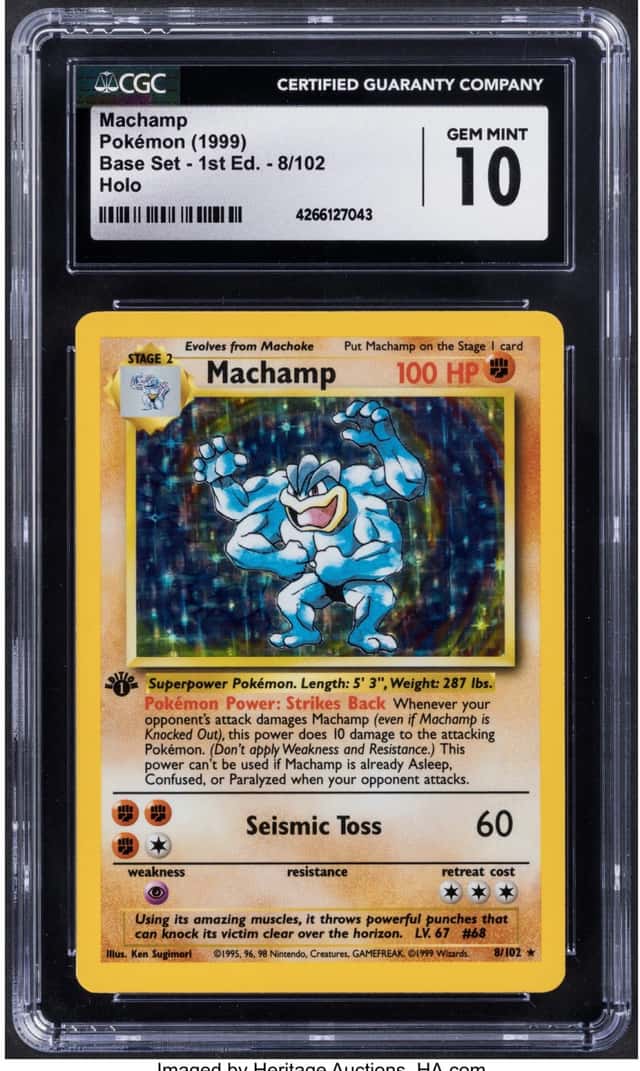 Pokémon Machamp 8 1st Edition Base Set CGC Trading...
