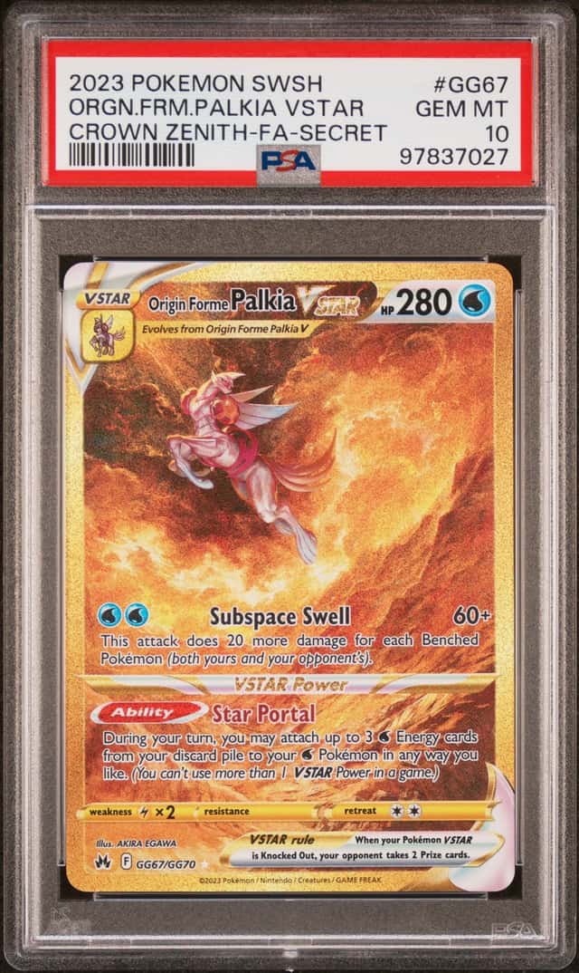 2023 Pokemon Sword and Shield Crown Zenith Galarian Gallery Secret Rare Origin Forme Palkia Vstar #GG67