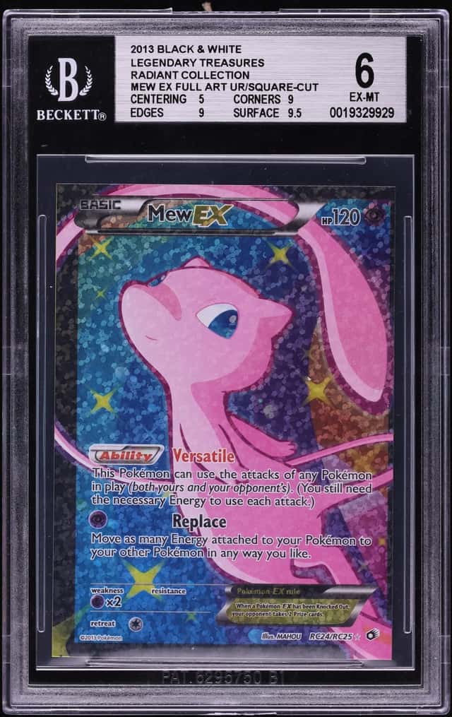 2013 Pokemon BW Legendary Treasures Radiant Collection Full Art Error Mew EX #RC24 BGS 6 EXMT