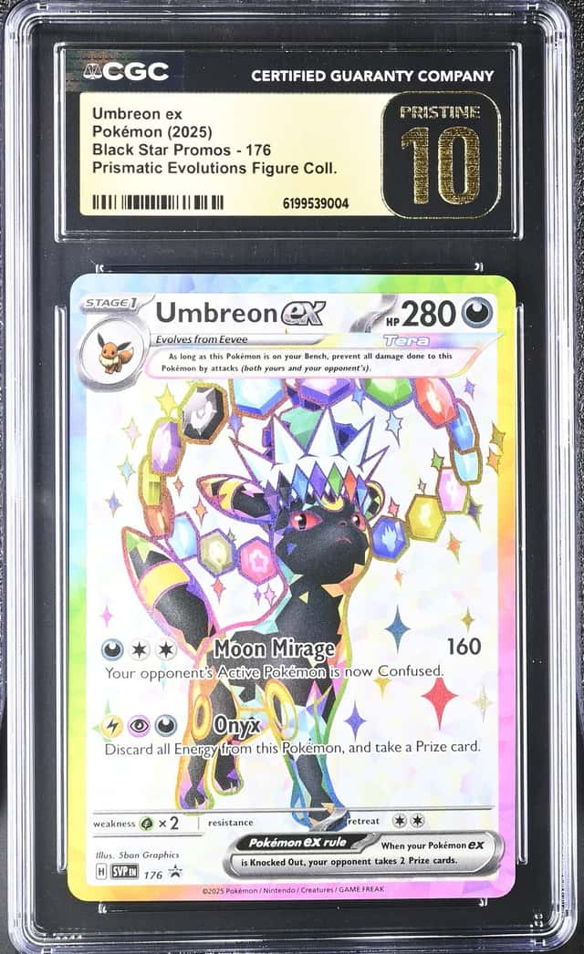 2025 Pokemon SV Promo Prismatic Evolutions Figure Full Art Umbreon Ex #176 CGC 10 PRISTINE