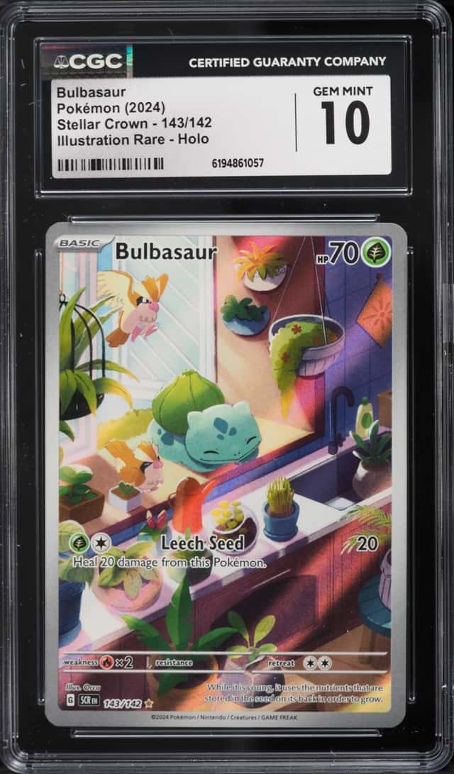 2024 Pokemon Scarlet & Violet Stellar Crown IR Bulbasaur #143 CGC 10 GEM MINT