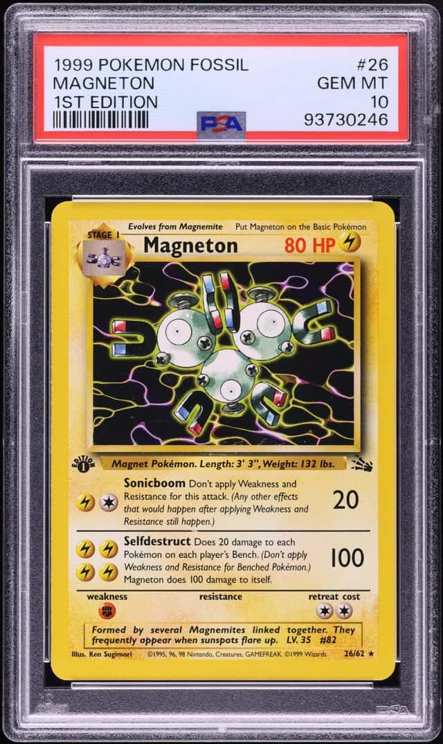 1999 Pokemon Fossil 1st Edition Magneton #26 PSA 10 GEM MINT