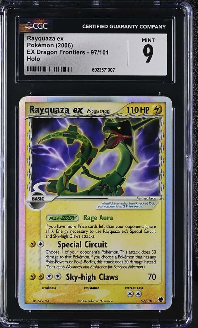 2006 Pokemon EX Dragon Frontiers Holo Rayquaza Ex #97 CGC 9 MINT