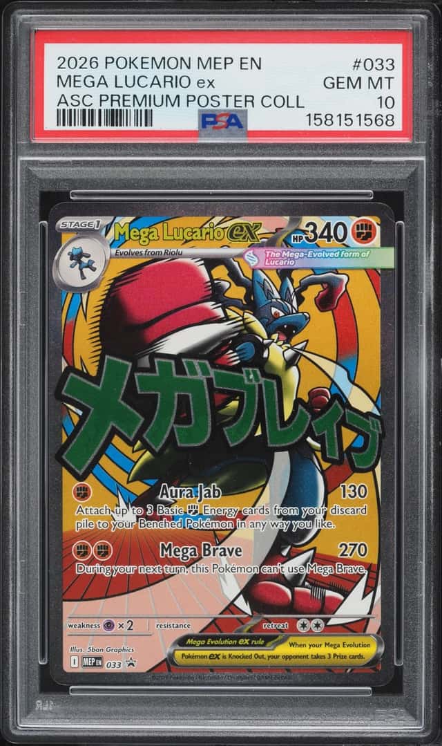 2026 Pokemon Mega Evolution Promo Ascended Heroes Premium Full Art Mega Lucario EX #33 PSA 10