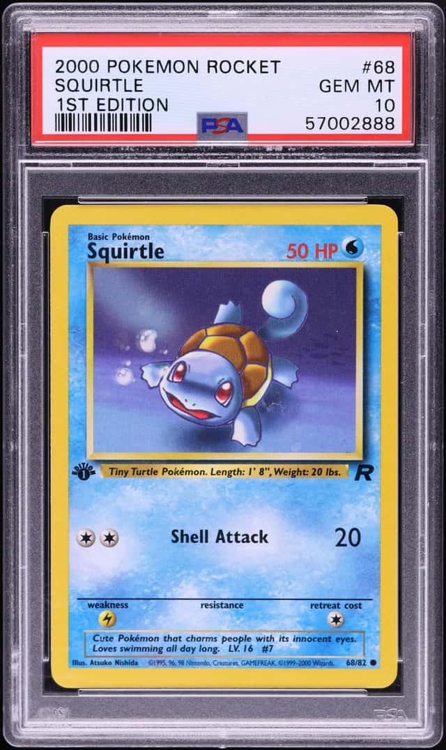 2000 Pokemon Team Rocket 1st Edition Squirtle #68 PSA 10 GEM MINT