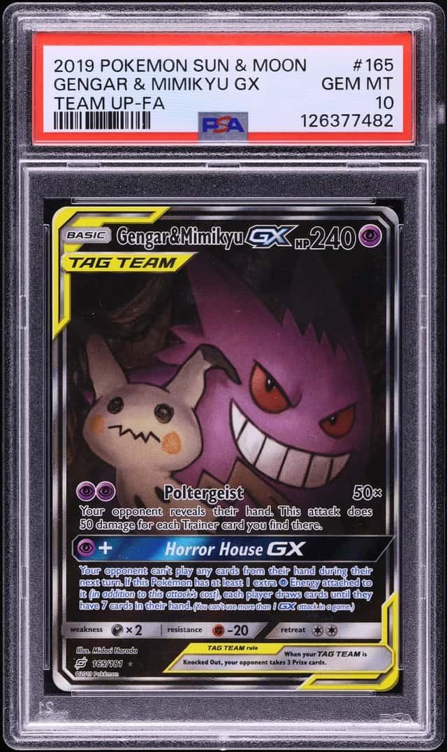 2019 Pokemon Sun & Moon Team Up Gengar & Mimikyu GX #165 PSA 10 GEM MINT