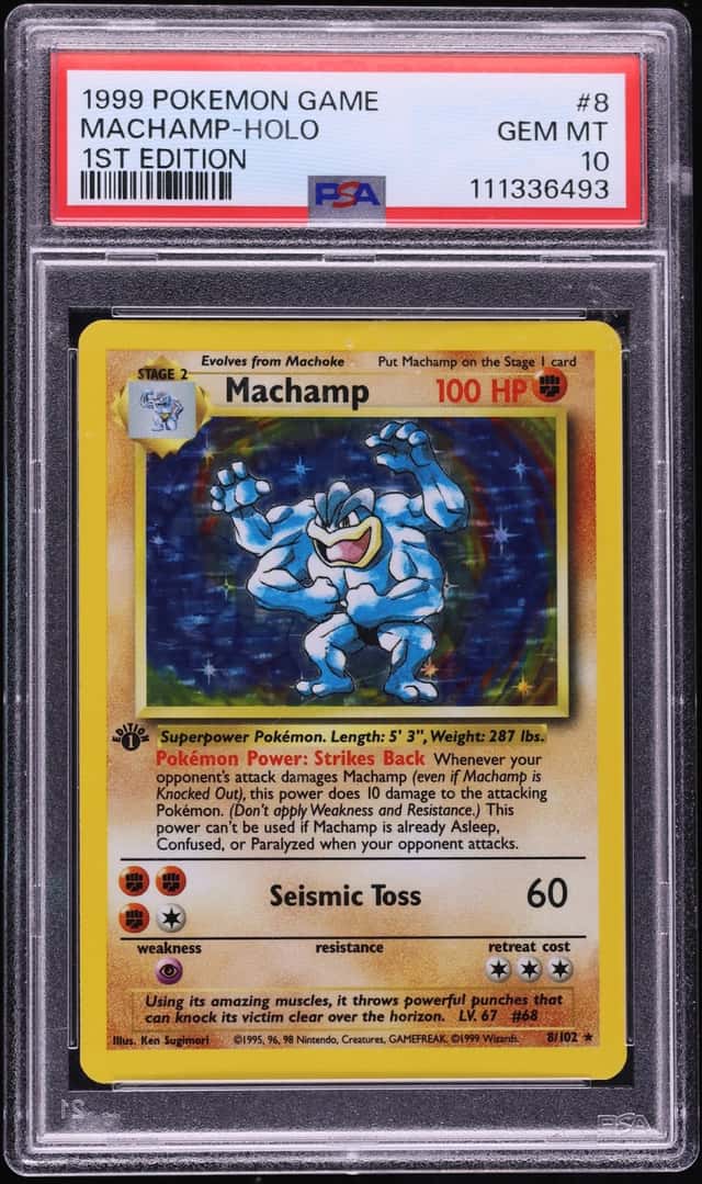 1999 Pokemon Base Set 1st Edition Holo Machamp #8 PSA 10 GEM MINT
