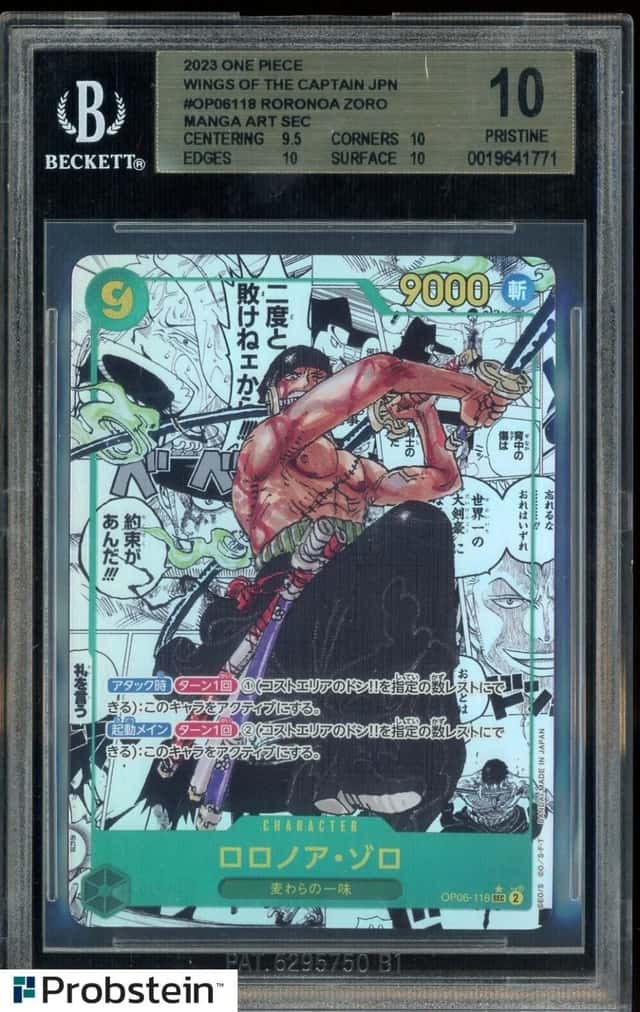2024 One Piece Wings of Captain Manga Art Foil Roronoa Zoro #OP06118 BGS 10