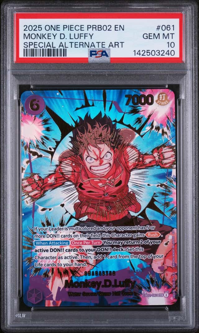 One Piece Card Game Monkey D. Luffy EB02-061 Special Alternate Art PSA10