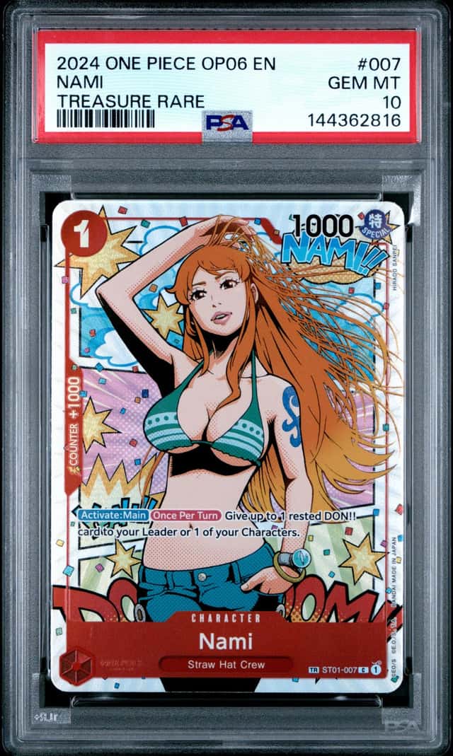 2024 ONE PIECE OP06-WINGS OF THE CAPTAIN TREASURE RARE #007 NAMI PSA 10