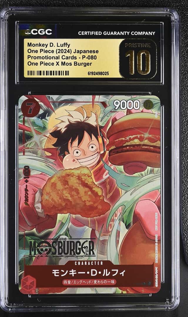 CGC PRISTINE 10 Monkey D Luffy P-080  MOS BURGER CAMPAIGN Promo ONE PIECE Card