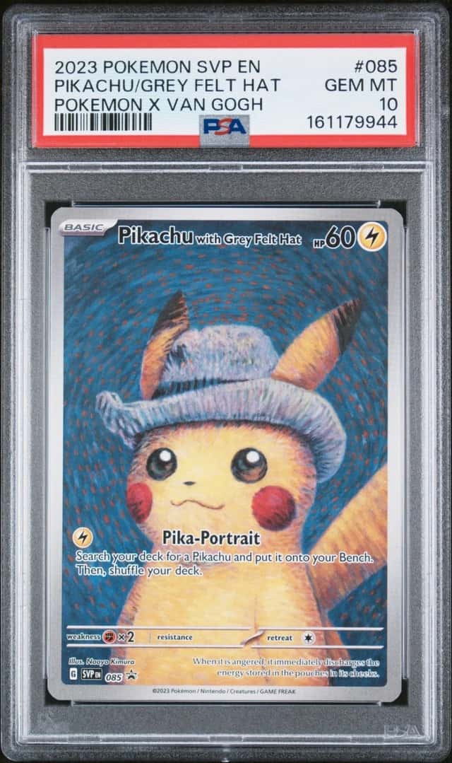 2023 POKEMON SVP EN-SV BLACK STAR PROMO #085 PIKACHU WITH GREY FELT HAT PSA 10