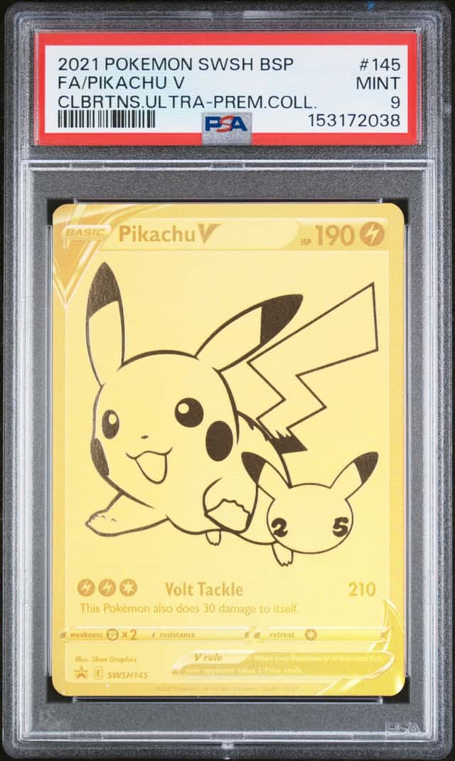 2021 Pokemon Celebrations Ultra Premium Collection Gold Pikachu V 145 PSA 9