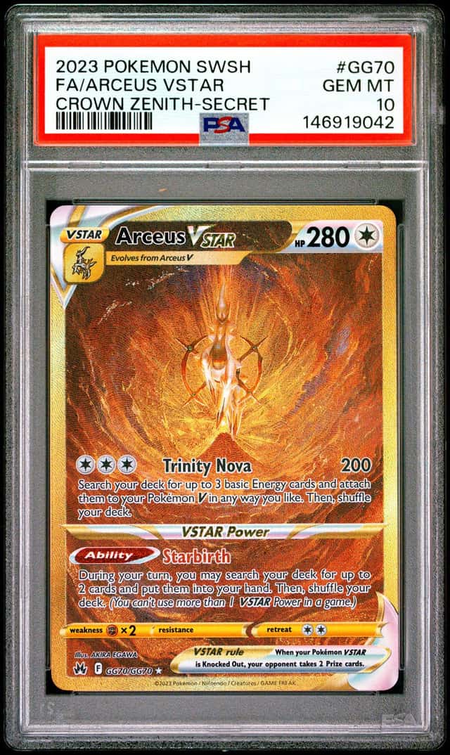2023 Pokemon SWSH Crown Zenith GG70 FA Arceus VSTAR GOLD SECRET PSA 10 GEM MINT