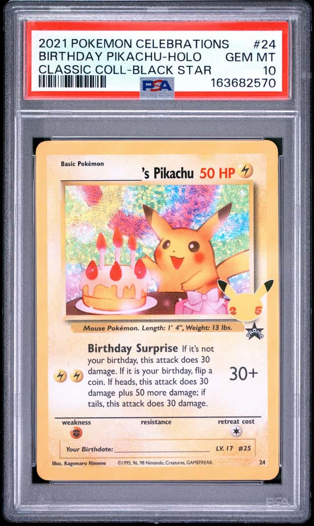 2021 Pokemon Celebrations Classic BSP #24 Birthday Pikachu Holo PSA 10