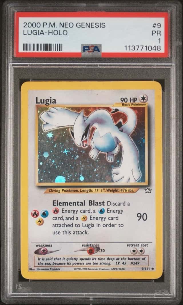 POKEMON LUGIA-HOLO 2000 NEO GENESIS #9 PSA 1 English