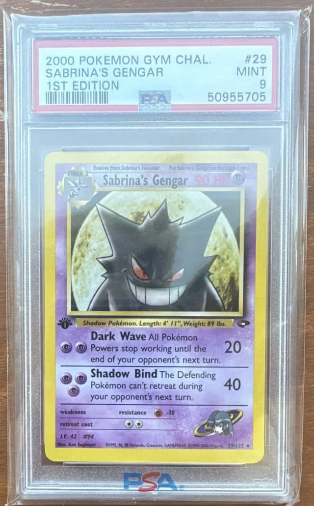 2000 Pokemon Gym Challenge 1st Edition Holo Sabrina's Gengar 29/132 PSA 9