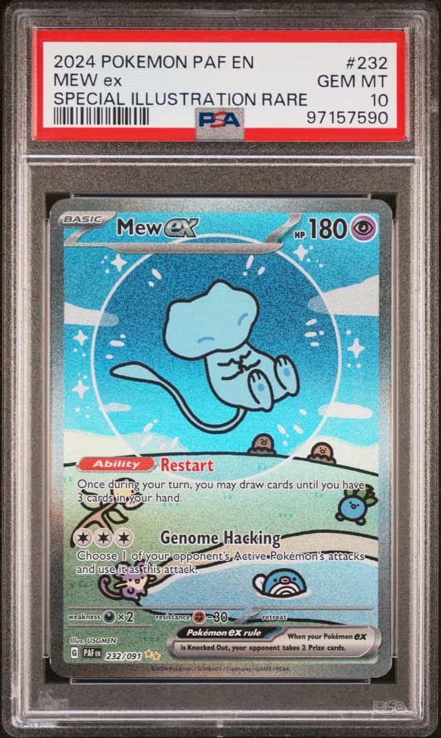 97157590 Mew ex 2024 Pokemon Paldean Fates #232 SIR PSA 10