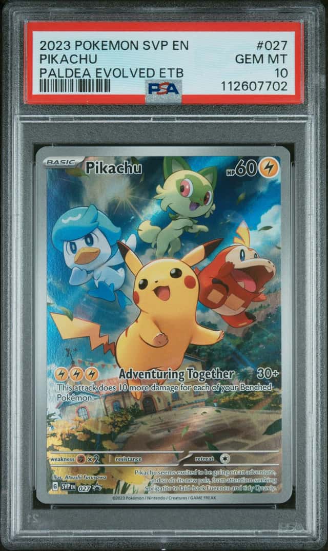 2023 Pokemon SVP Paldea Evolved ETB Pikachu PSA 10 #027