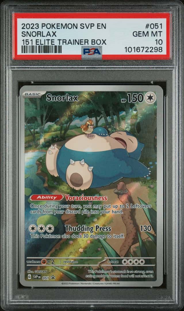 Pokemon PSA 10 2023 Snorlax 051 English SVP Scarlet & Violet Promo Holo