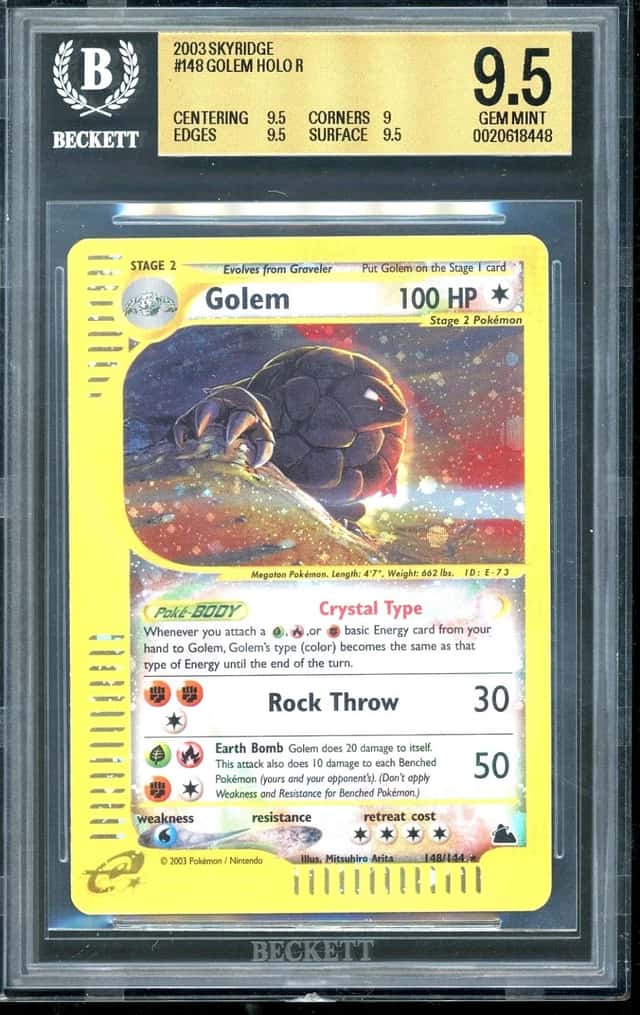 Pokemon-e Golem HOLO R 2003 Skyridge BGS 9.5