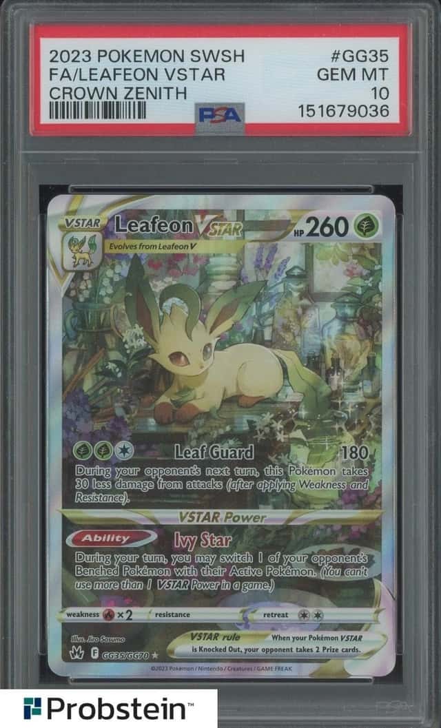 2023 Pokemon SWSH Crown Zenith #GG35 FA/Leafeon VSTAR PSA 10