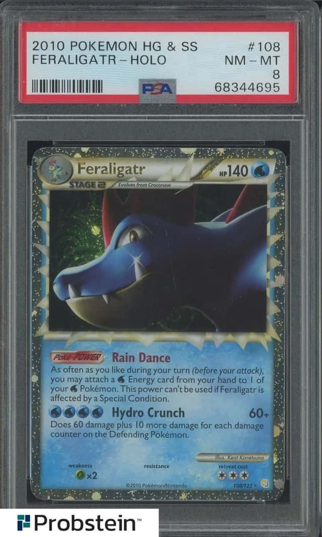 2010 Pokemon HG&SS #108 Feraligatr Holo PSA 8 NM-MT