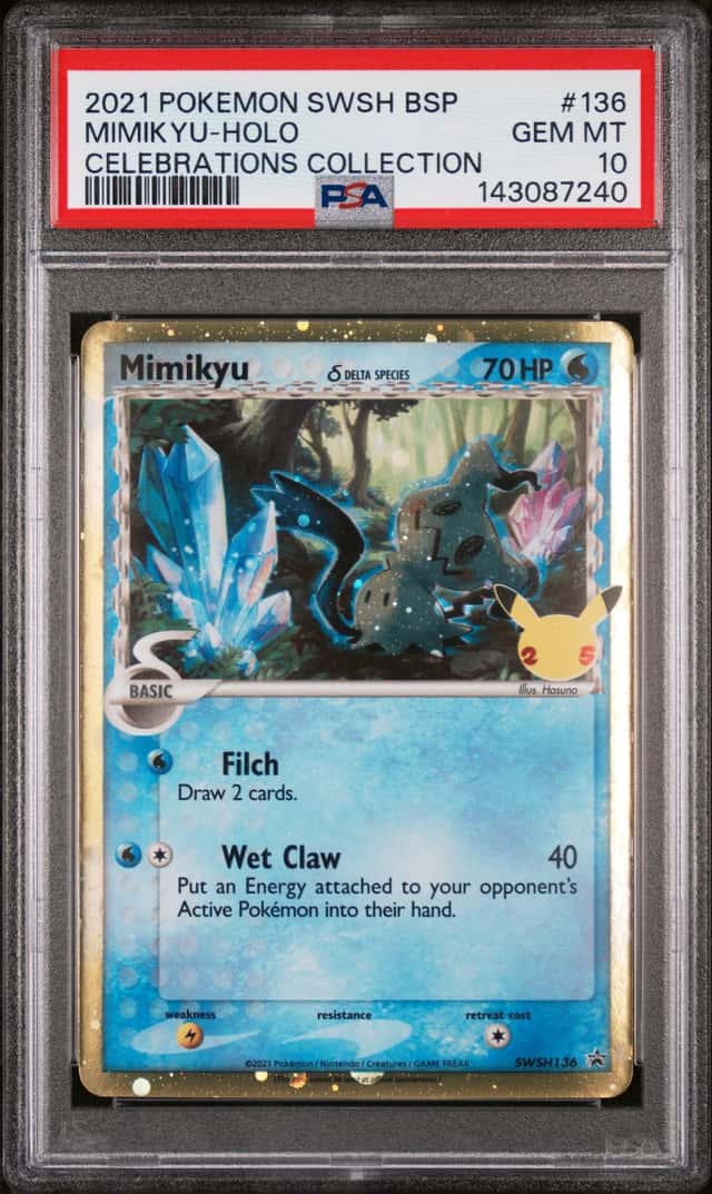 2021 POKEMON SWSH BLACK STAR PROMO CELEBRATIONS COLLECTION MIMIKYU-HOLO PSA 10