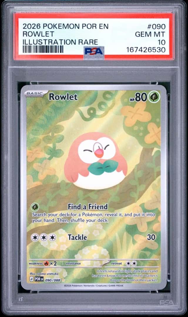 2026 POKEMON POR EN-PERFECT ORDER ILLUSTRATION RARE #090 ROWLET PSA 10
