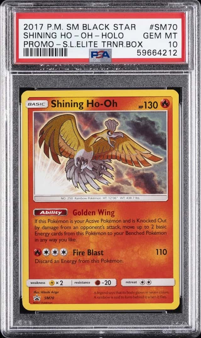 2017 POKEMON SM SHINING LEGENDS ELITE TRAINER BOX SHINING HO-OH-HOLO PSA 10