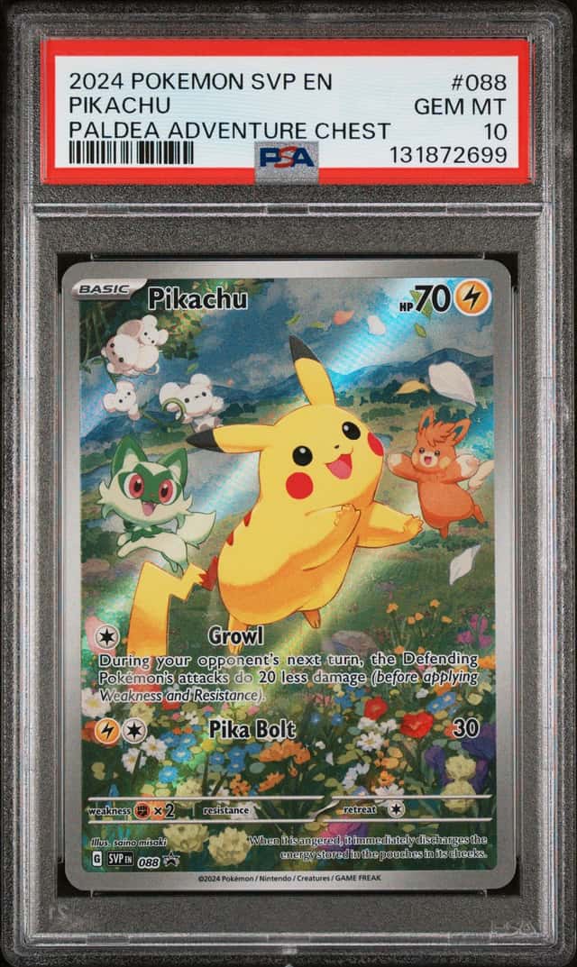 Pikachu Black Star Promo 088 Pokémon Paldean Adventure Chest PSA 10 Gem Mint 