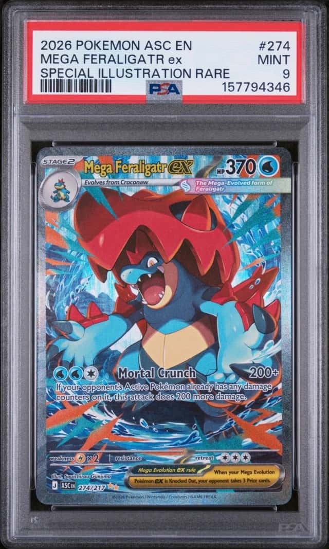 2026 POKEMON ASCENDED HEROES SPECIAL ILLUSTRATION RARE MEGA FERALIGATR EX PSA 9