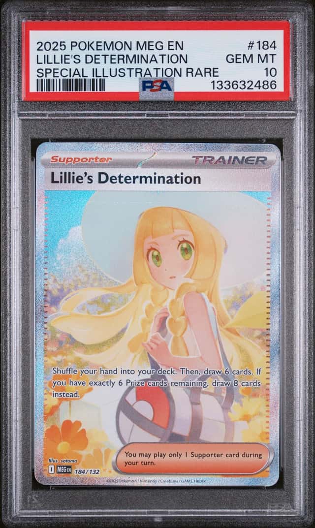 2025 POKEMON MEG SPECIAL ILLUSTRATION RARE #184 LILLIE'S DETERMINATION PSA 10