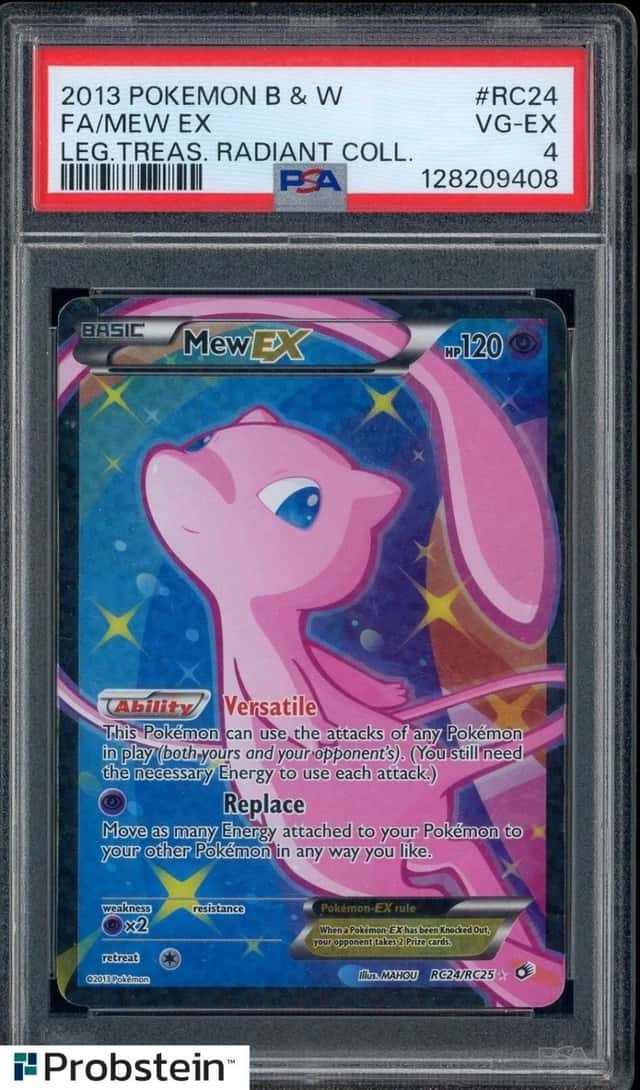 2013 Pokemon B & W Legendary Treasures Radiant #RC24/RC25 Full Art Mew EX PSA 4