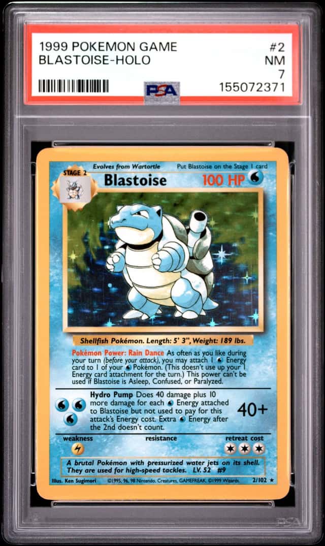 Pokemon Blastoise base set holo 2/102 PSA 7. New Cert #