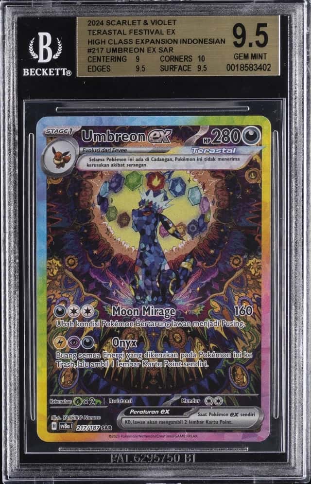 2024 POKEMON INDONESIAN TERASTAL FESTIVAL EX #217 UMBREON EX BGS 9.5