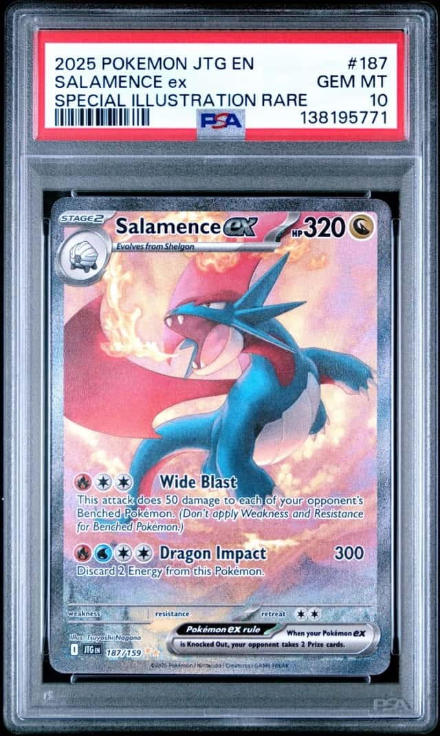 2025 POKEMON JOURNEY TOGETHER SPECIAL ILLUSTRATION RARE #187 SALAMENCE EX PSA 10