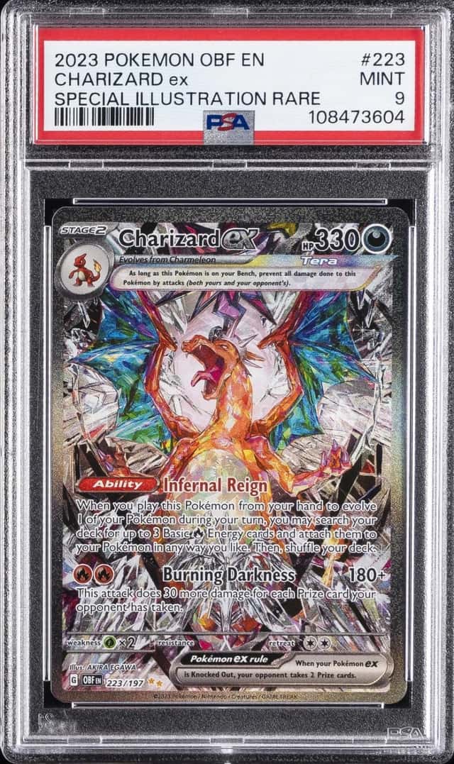 2023 POKEMON OBF EN-OBSIDIAN FLAMES SPECIAL ILLUSTRATION RARE CHARIZARD EX PSA 9
