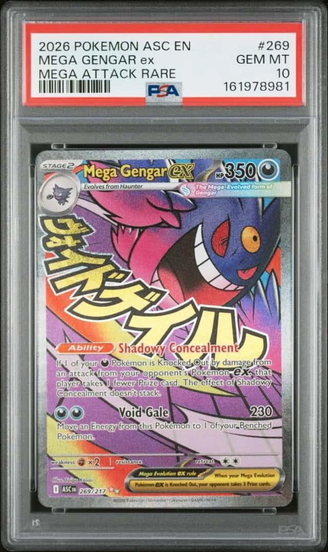 2026 POKEMON ASC EN-ASCENDED HEROES MEGA ATTACK RARE #269 MEGA GENGAR EX PSA 10