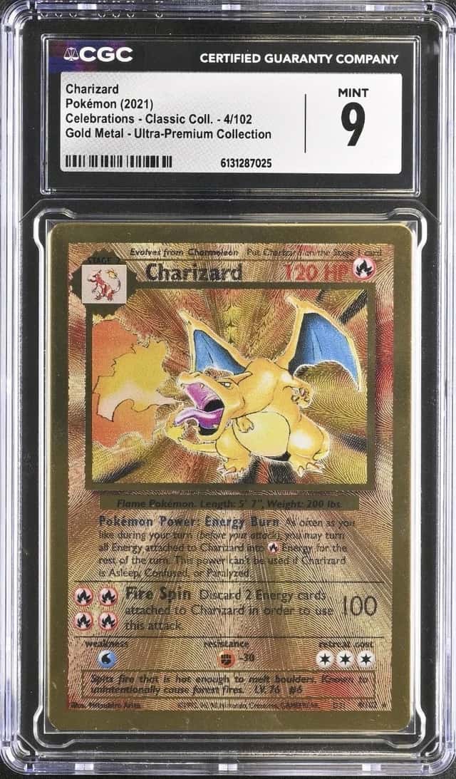 CGC 9 - Charizard 4/102 Celebrations UPC Gold Metal Pokemon Promo Card