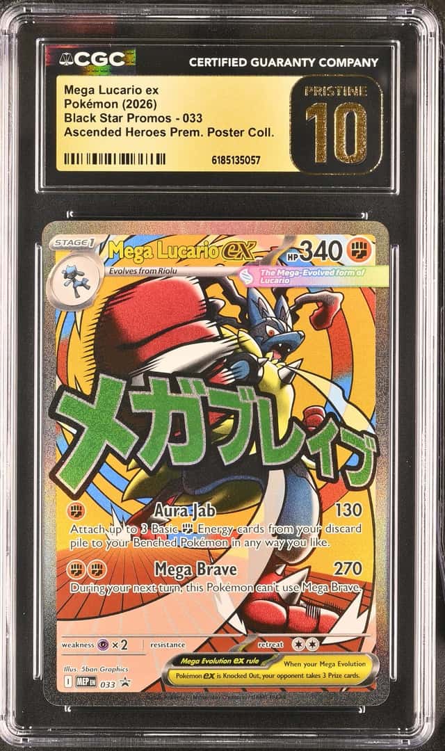 Pokemon 2026 Mega Lucario ex 033 Black Star Promos PRISTINE CGC 10