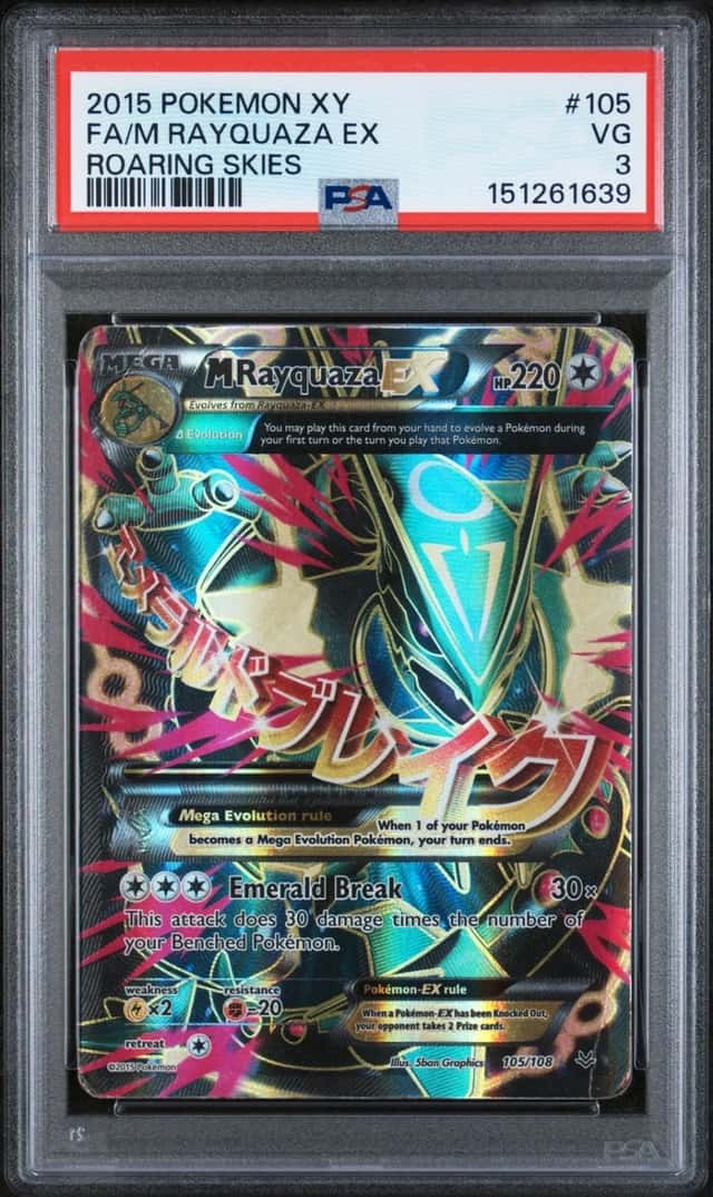 Pokemon M Rayquaza EX XY Roaring Skies Full Art 105/108 PSA 3