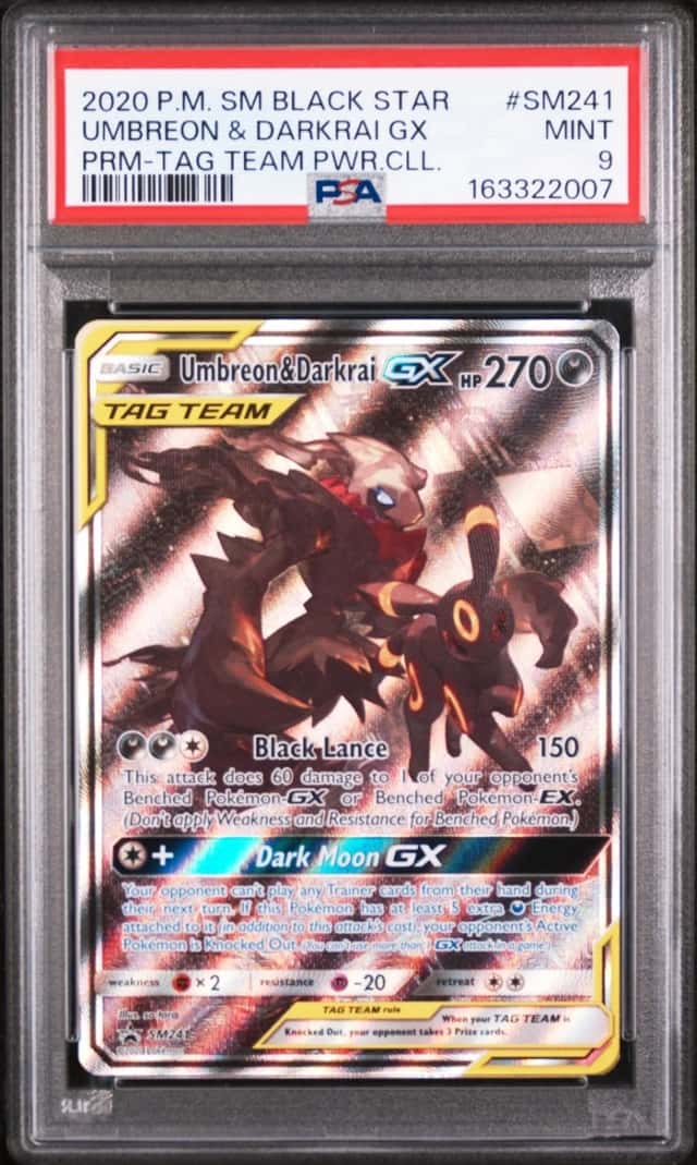 Pokemon Umbreon & Darkrai Gx Sm Promo SM241 Tag Team Powers Coll. PSA 9 Mint