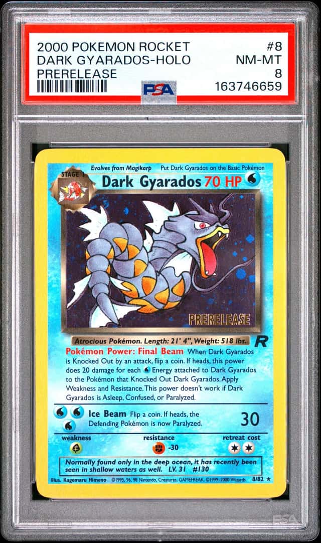 Pokemon Dark Gyarados Holo Team Rocket 8 Prerelease PSA 8