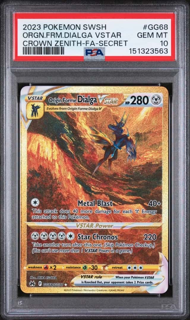 Pokemon Origin Forme Dialga Vstar Crown Zenith GG68/GG70 Secret Rare PSA 10