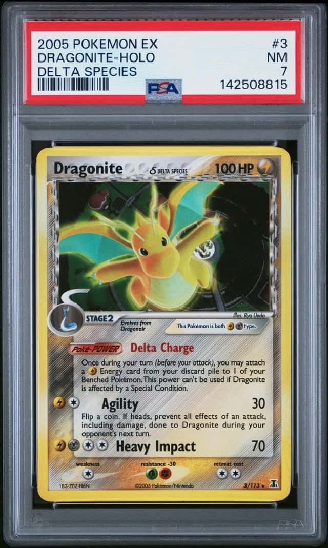 Pokemon Dragonite Holo EX Delta Species 3/113 PSA 7