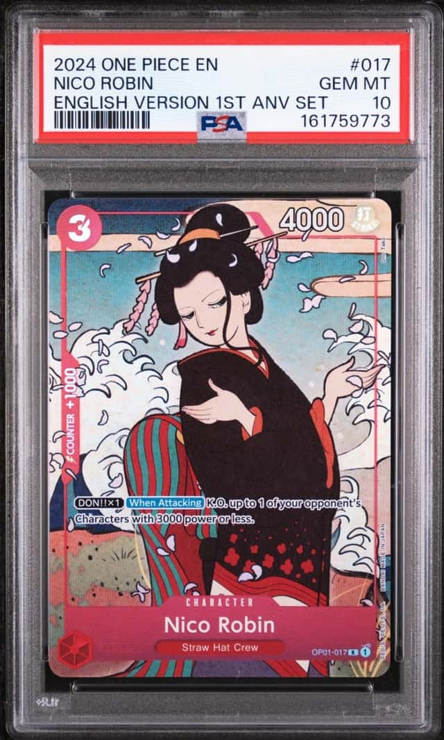 2024 ONE PIECE ENGLISH VERSION 1ST ANNIVERSARY SET #017 NICO ROBIN PSA 10