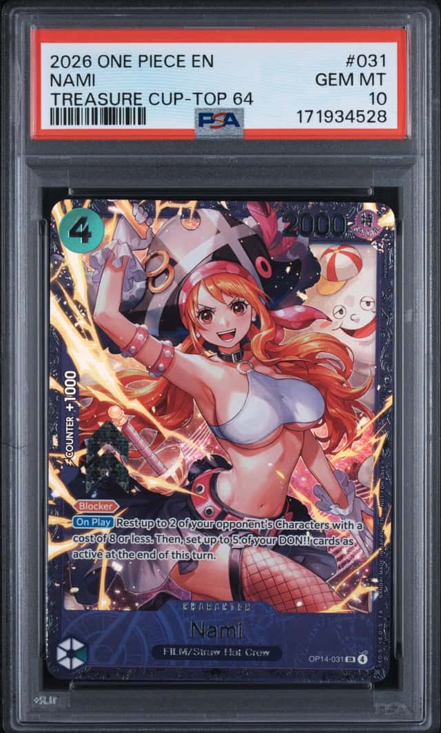 2026 One Piece EN Treasure Cup Top 64 #031 Nami PSA 10 GEM MINT