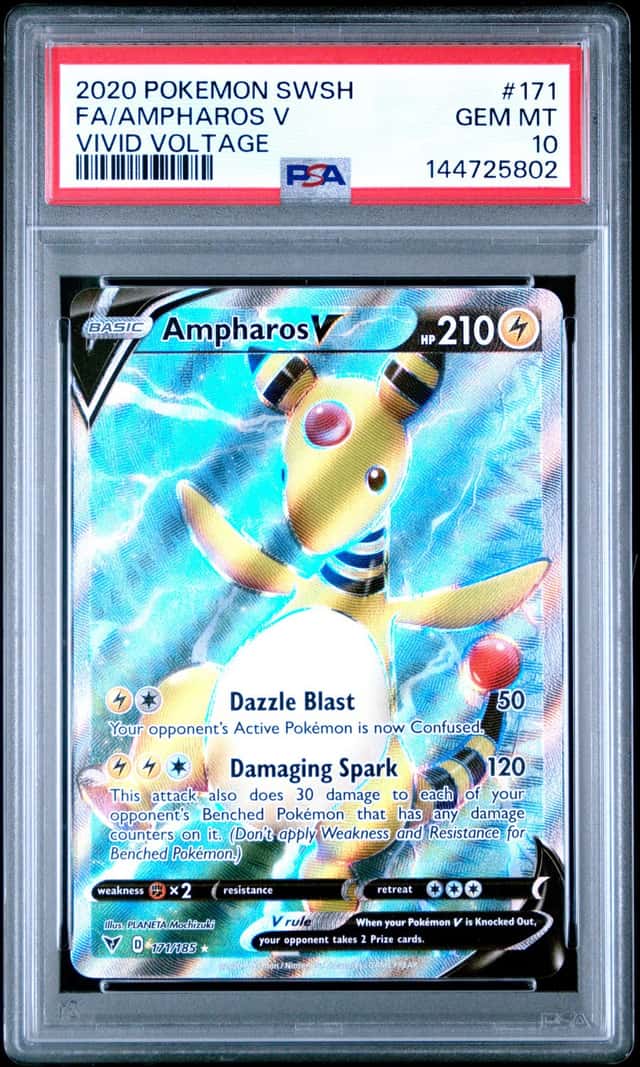 Pokémon Ampharos V Vivid Voltage 171/185 Full Art FA PSA 10 GEM MINT Slab EN